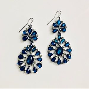 Navy Gem Earrings